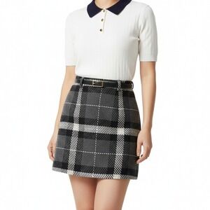 H&M Monochrome Checkered Mini Skirt